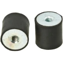 FIBET M5 Anti-Vibration Mount Female Buffer Foot Zinc Plated Steel Natural Rubber 12.9 daN Compression 16 mm OD 1615DE05-45