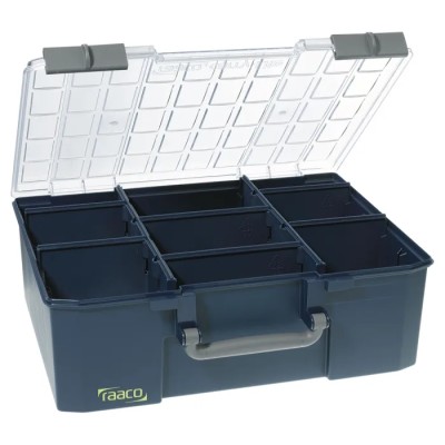 Raaco 9 Cell Blue Polycarbonate Polypropylene Compartment Box 150 mm x 415 mm x 330 mm 136341