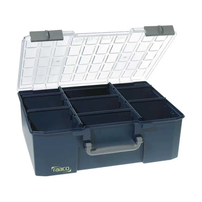 Raaco 9 Cell Blue Polycarbonate Polypropylene Compartment Box 150 mm x 415 mm x 330 mm 136341