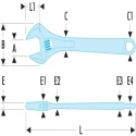 Facom Adjustable Spanner 63 mm Jaw Capacity 450mm Overall Length Metal Handle Chrome Vanadium Steel 101.18