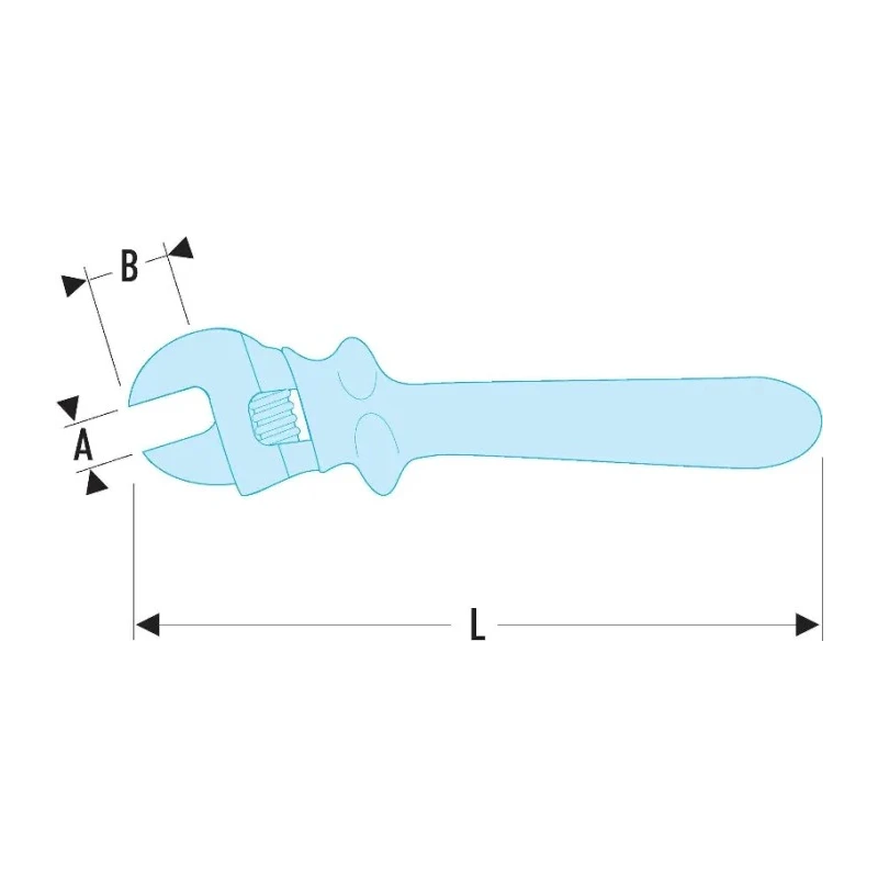 Facom Adjustable Spanner with 30 mm Jaw Capacity, 260 mm Overall Length, Insulated Handle VDE/1000V Approved 113.10TAVSE