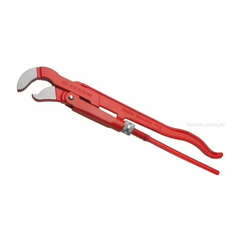 Facom Pipe Wrench with 49 mm Jaw Capacity, 450 mm Overall Length, Forged Steel Metal Handle 121A.1P1/2
