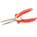 Facom 1-Piece Long Nose Plier Serrated, 200mm Overall, Ergonomic Anti-Slip Handle, VDE/1000V Approved 185A.20VE