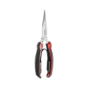 Facom Long Nose Plier Serrated, Bi-Material Ergonomic Grip, High Carbon Steel, Chrome Finish, 200mm 183AE.20CPE