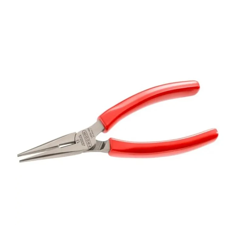 Facom Short Half-Round Nose Plier Serrated with Mono-Material Ergonomic Handle, High Carbon Steel, 160mm 193A.16G