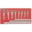 Facom 8-Piece Metric Heavy Duty Offset Ring Spanner Set 24 to 55 mm 54.P9M