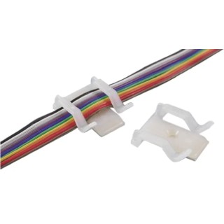 HellermannTyton Natural Polyamide 66 Cable Clip, 3 mm Max Bundle Diameter, Screw Fixing, 26mm x 23mm 151-22819 TY8H1-PA66-NA