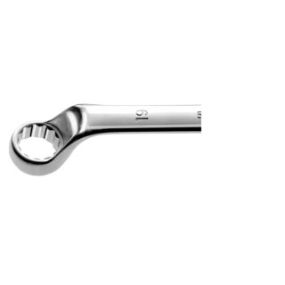 Facom Metric Offset Ring Spanner 27 x 30 mm, Chrome Finish, 12-Point Profile, 353 mm Overall Length 55A.27X30