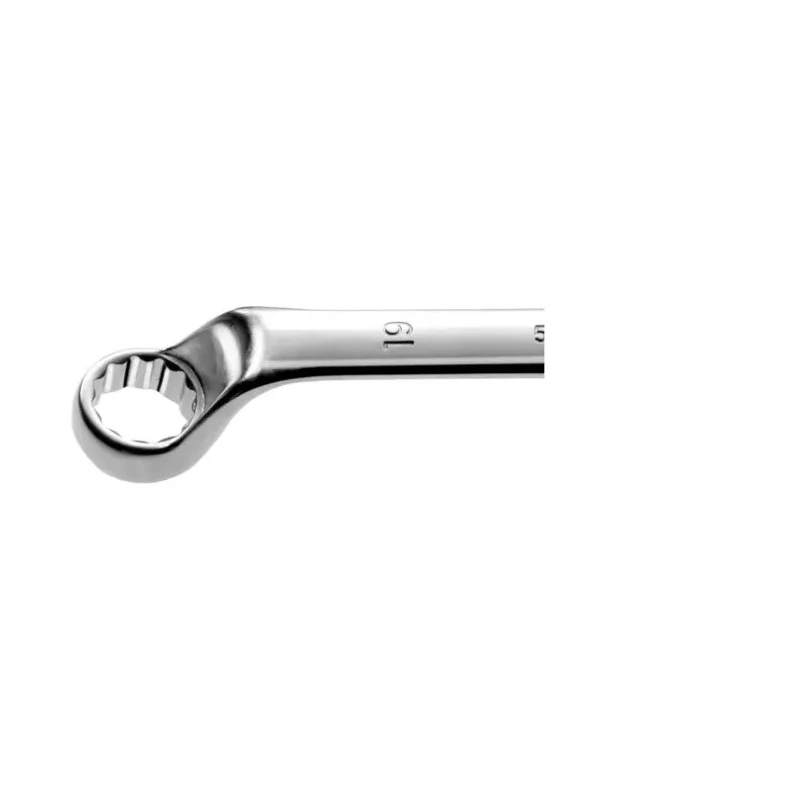 Facom Metric Offset Ring Spanner 27 x 30 mm, Chrome Finish, 12-Point Profile, 353 mm Overall Length 55A.27X30
