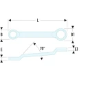 Facom Metric Offset Ring Spanner 27 x 32 mm, 353 mm Overall Length 12-Point Chrome Finish 55A.27X32