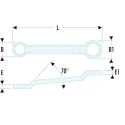 Facom Metric Offset Ring Spanner Size 46 x 50 mm Chrome Finish 510mm Overall Length 55A.46X50