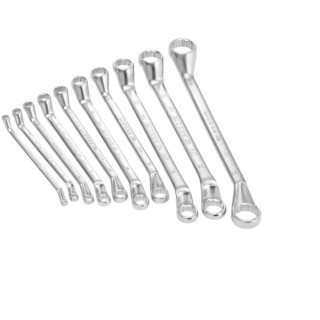 Facom 10-Piece Metric Offset Ring Spanner Set 6 x 7 to 30 x 32 mm 55A.JD10