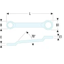 Facom Metric Chrome Finish Offset Ring Spanner 6 x 7 mm, 167 mm Overall Length 55A.6X7
