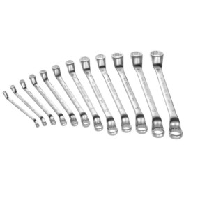 Facom 12-Piece Offset Ring Spanner Set, Sizes 6 x 7 to 27 x 32 mm, Model 55A.JD12A