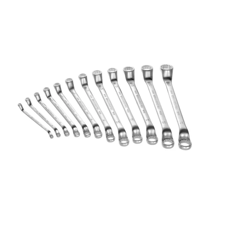 Facom 12-Piece Offset Ring Spanner Set, Sizes 6 x 7 to 27 x 32 mm, Model 55A.JD12A
