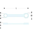 Facom Metric Offset Ring Spanner 6 x 7 mm, 120 mm Overall Length 12-Point Chrome Finish 59.6X7