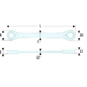 Facom Metric Ratchet Ring Spanner 16 x 18 mm, 210 mm Overall Length 64.16X18