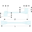 Facom Combination Spanner 6 x 7 mm, 185.5 mm Overall Length, Chrome Finish 66A.6X7