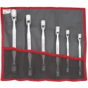 Facom 8 x 9 to 18 x 19 mm Hex Drive Hinged Handle Round Head Satin Chrome Vanadium Steel Socket Wrench 360mm Overall 66A.JE6T
