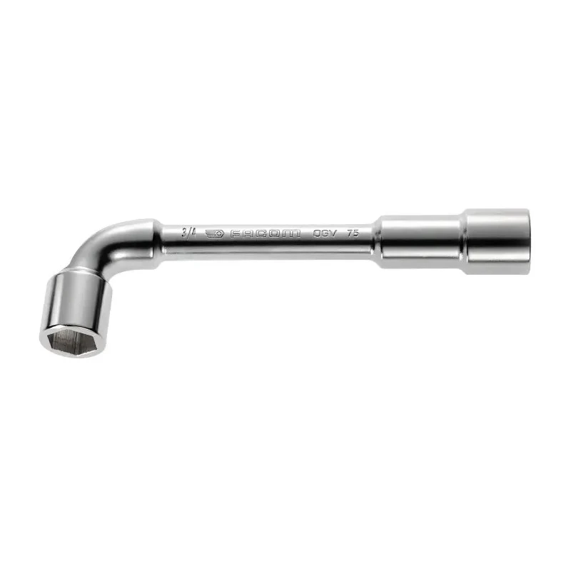 Facom 11/16 in Socket Wrench with Tube Handle, Satin Chrome Finish, Chrome Vanadium Steel, 195mm Overall Length 75.11/16