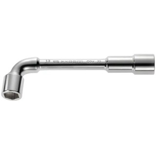 Facom Socket Wrench with Tube Handle, 13/16 in Drive Size, Satin Chrome Finish, Chrome Vanadium Steel, 221mm 75.13/16