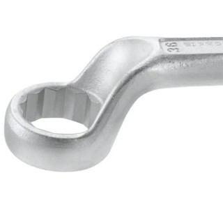 Facom Heavy-Duty Offset Ring Spanner 55 mm Size, 300 mm Overall Length Chrome Finish 54A.55