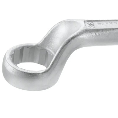 Facom Heavy-Duty Offset Ring Spanner 55 mm Size, 300 mm Overall Length Chrome Finish 54A.55