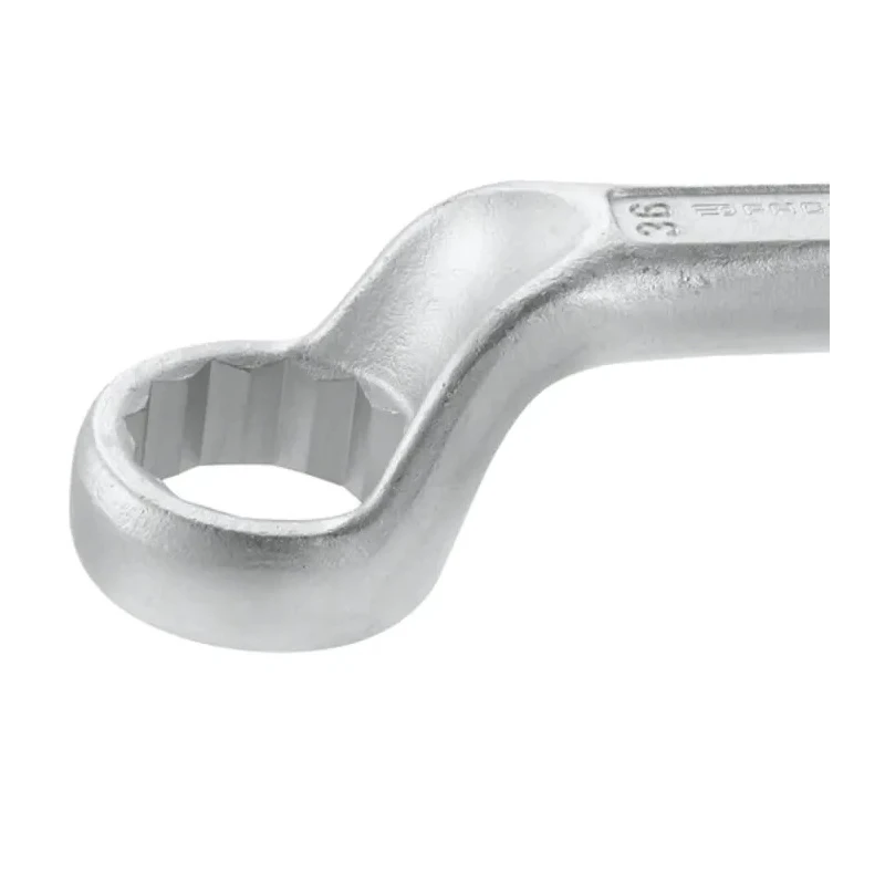 Facom Heavy-Duty Offset Ring Spanner 55 mm Size, 300 mm Overall Length Chrome Finish 54A.55