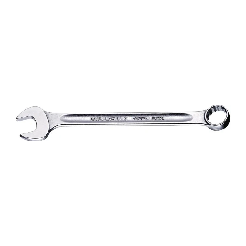 STAHLWILLE Combination Spanner 1/4 in x 1/4 in, 105mm Overall Length, Chrome Alloy Steel, Chrome Finish, 15° Offset 40481616