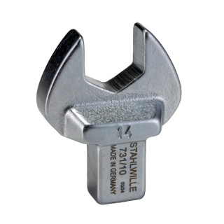STAHLWILLE Open Ended Insert Spanner Head, 9 x 12 mm Insert Size, 14 mm Chrome Finish 58211014