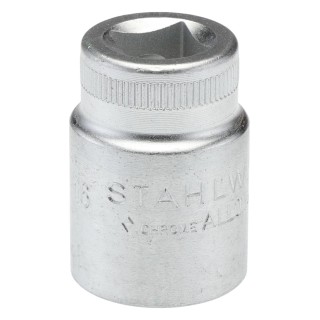 STAHLWILLE 3/8 in Drive 16 mm 12 Point Square Socket Chrome Finish 31mm Overall Length 02010016