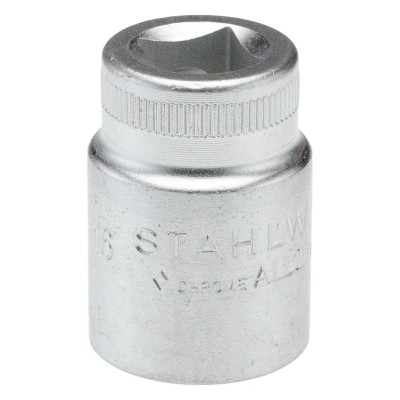 STAHLWILLE 3/8 in Drive 16 mm 12 Point Square Socket Chrome Finish 31mm Overall Length 02010016