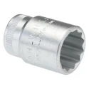 STAHLWILLE 3/8 in Drive 16 mm 12 Point Square Socket Chrome Finish 31mm Overall Length 02010016
