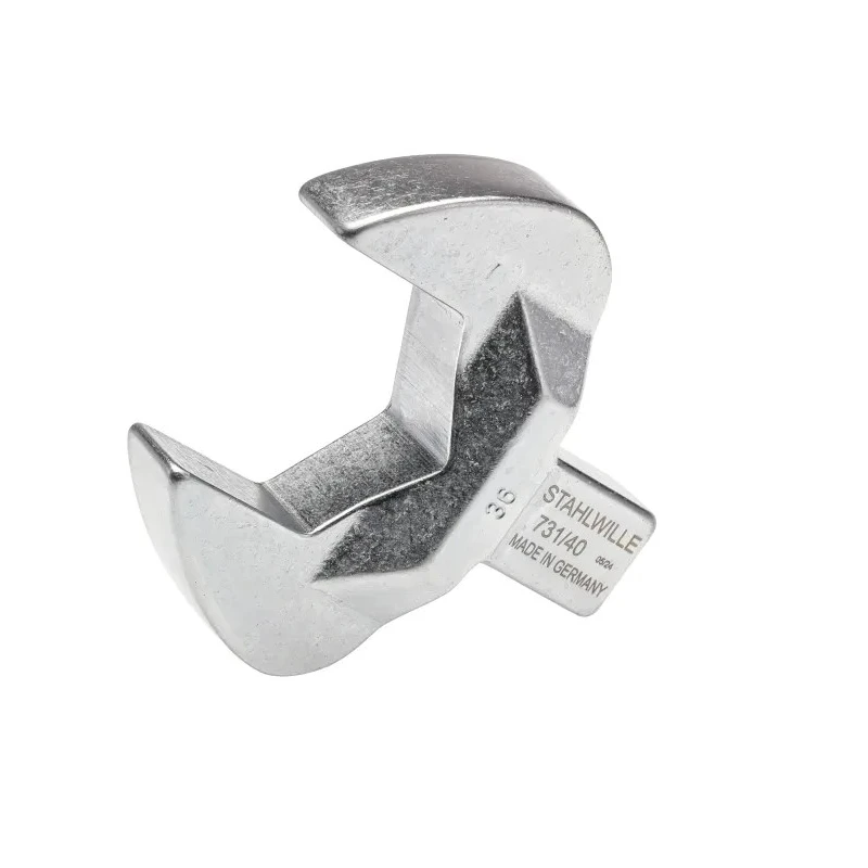 STAHLWILLE Open Ended Insert Spanner Head, 14 x 18 mm Insert Size, 36 mm Chrome Finish Alloy Steel Germany 58214036