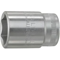 STAHLWILLE 1/2 in Drive 27 mm Hexagon Socket with Chrome Finish, 45mm Overall Length 03030027