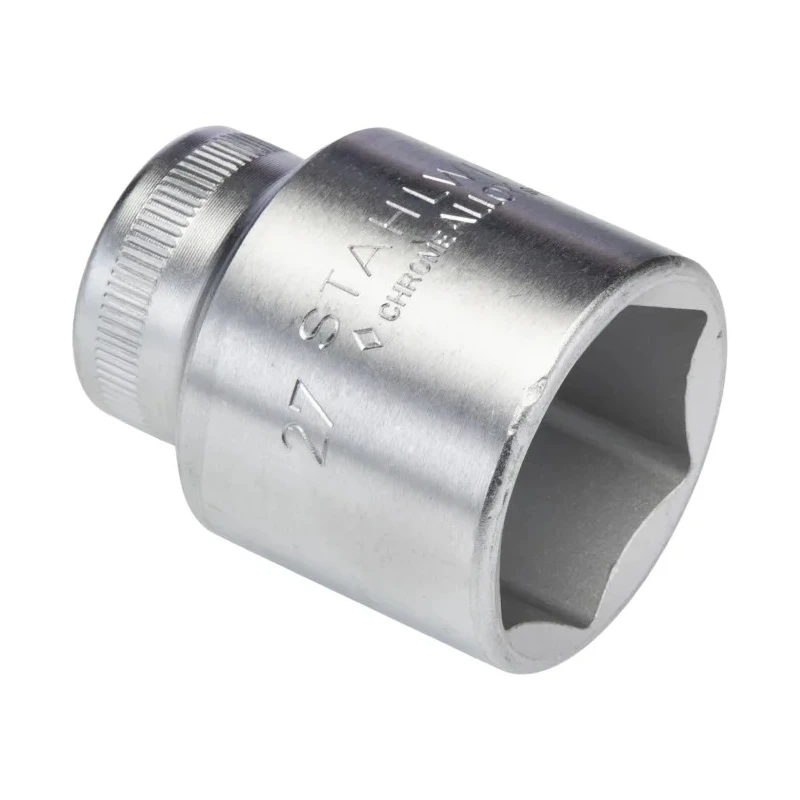 STAHLWILLE 1/2 in Drive 27 mm Hexagon Socket with Chrome Finish, 45mm Overall Length 03030027