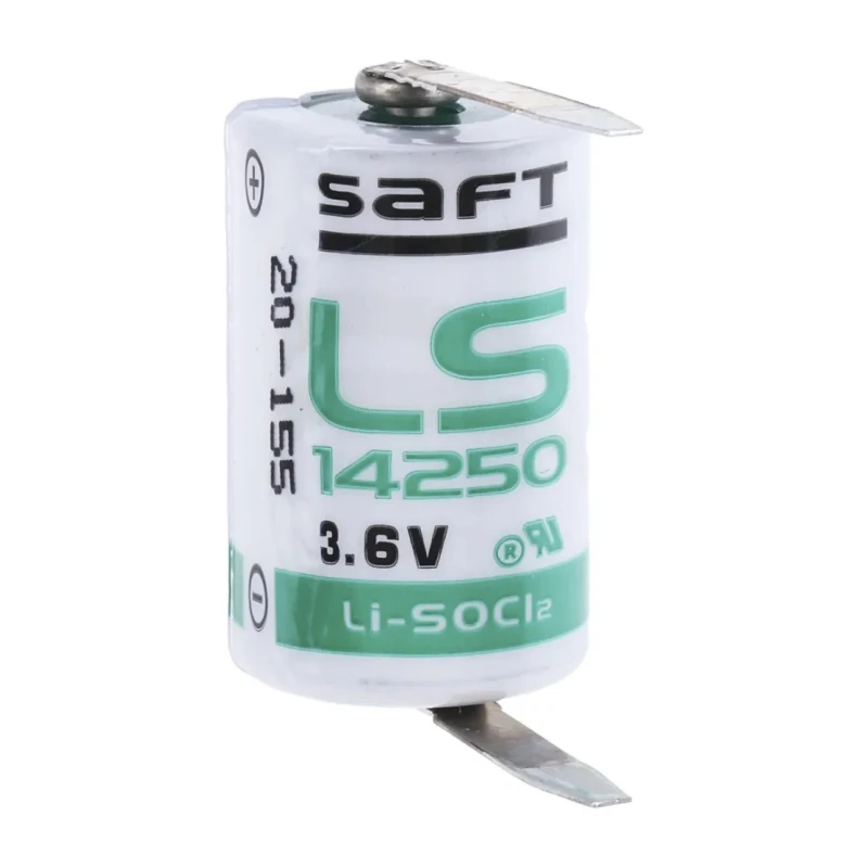 Saft Lithium Thionyl Chloride 1/2 AA Battery 3.6 V 1.2 Ah 14.55 mm Diameter x 25.15 mm Height LS14250CNR