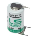 Saft 3.6 V 1/2 AA Lithium Thionyl Chloride PCB Mount Battery, 1200 mAh Capacity, 14.55 mm Diameter x 25.15 mm LS142503PFRP