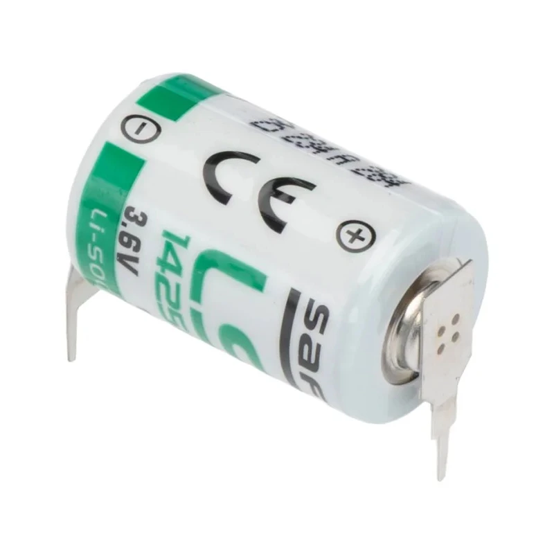 Saft 3.6 V 1/2 AA Lithium Thionyl Chloride PCB Mount Battery, 1200 mAh Capacity, 14.55 mm Diameter x 25.15 mm LS142503PFRP