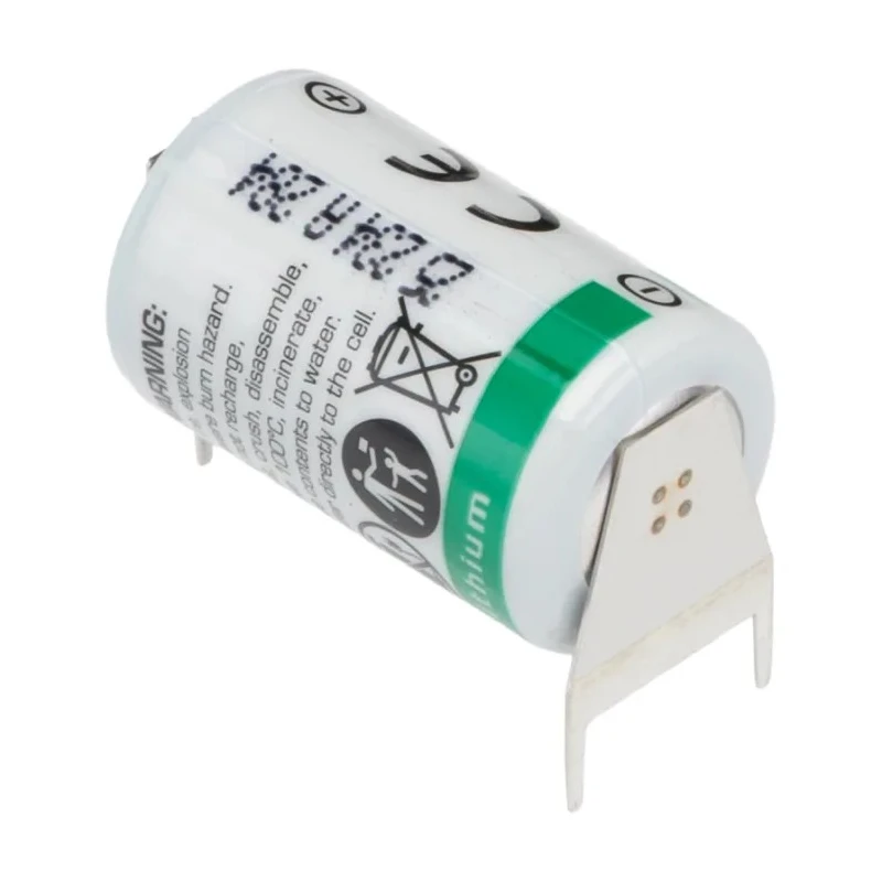 Saft 3.6 V 1/2 AA Lithium Thionyl Chloride PCB Mount Battery, 1200 mAh Capacity, 14.55 mm Diameter x 25.15 mm LS142503PFRP