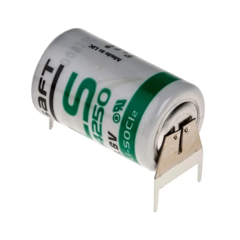 Saft 3.6 V 1/2 AA Lithium Thionyl Chloride PCB Mount Battery, 1200 mAh Capacity, 14.55 mm Diameter x 25.15 mm LS142503PFRP