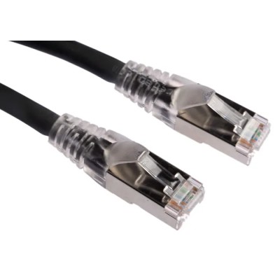 RS PRO Cat6a Ethernet Cable RJ45 Male to RJ45 Male 1m Black Shielded Low Smoke Zero Halogen Cat6a