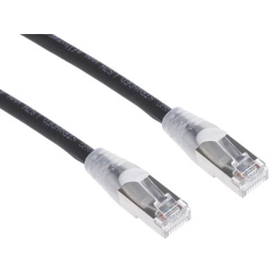 RS PRO Cat6a Ethernet Cable RJ45 Male to RJ45 Male 3 m Black Shielded Low Smoke Zero Halogen Cat6a