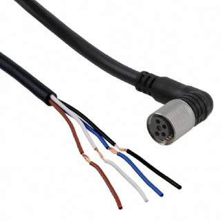 Omron Female 4-Way Right Angle to Unterminated Free End Sensor Actuator Cable 5 m XS3F-M8PVC4A5M-EU