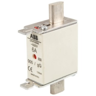ABB 6A Centred Tag Fuse NH000 500V High Rupture Capacity OFAF000H NH000