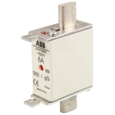 ABB 6A Centred Tag Fuse NH000 500V High Rupture Capacity OFAF000H NH000