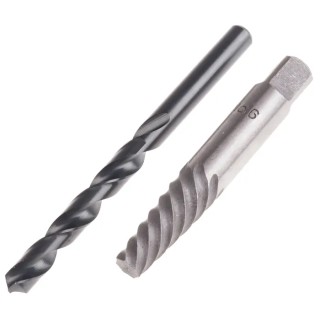 RS PRO 2 Piece Plastic Steel Screw Extractor Set Model 779-8849, Steel Material, Plastic Case, Metric and Imperial Sizes