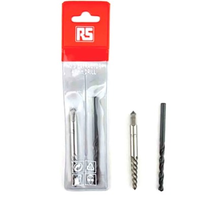 RS PRO 2 Piece Steel Screw Extractor Set with Plastic Case 779-8852