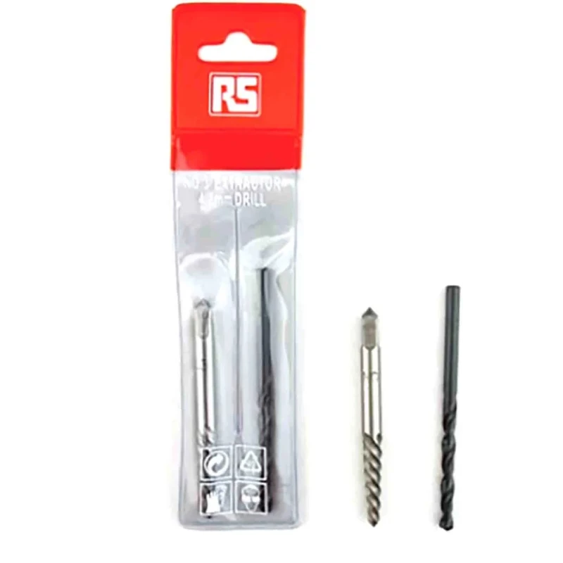 RS PRO 2 Piece Steel Screw Extractor Set with Plastic Case 779-8852