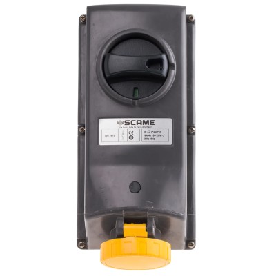 Scame 16A 110V IP67 Yellow Panel Mount Industrial Power Connector 2P+PE ADVANCE GRP 